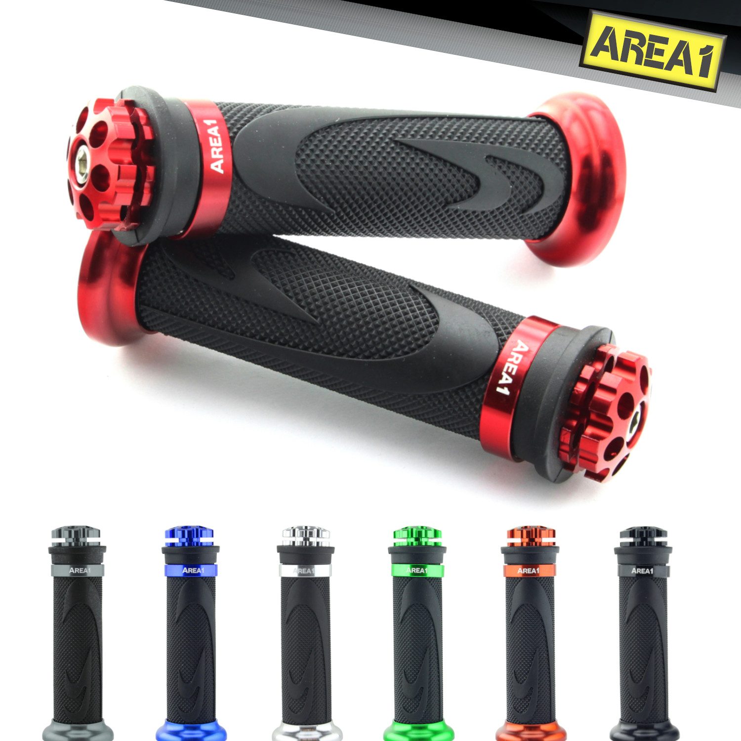 Area1 Griff Motorrad/ Motorroller Lenkergriffe 2 Stück 1x 22mm + 1x 24-25mm