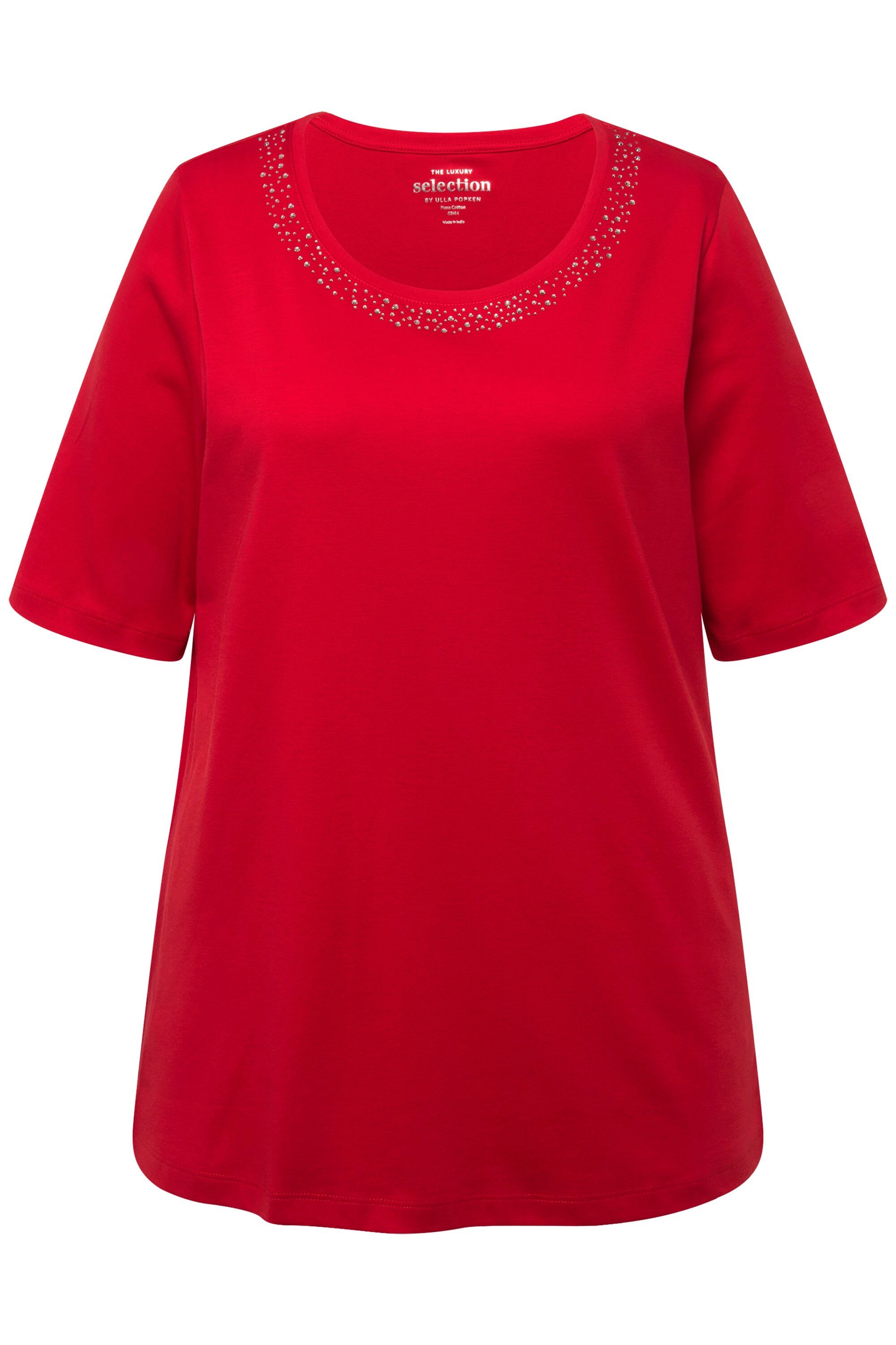 T-Shirt T-Shirt Pima Cotton A-Linie Rundhals Halbarm