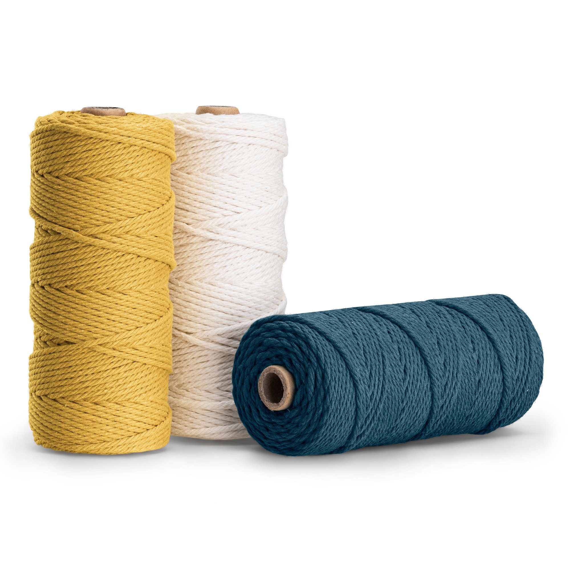Navaris Makramee Garn 3er Set - Baumwollschnur für DIY Projekte Nähgarn, (1-St)
