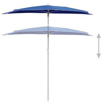 furnicato Sonnenschirm Halb-mit Mast 180x90 cm Azurblau