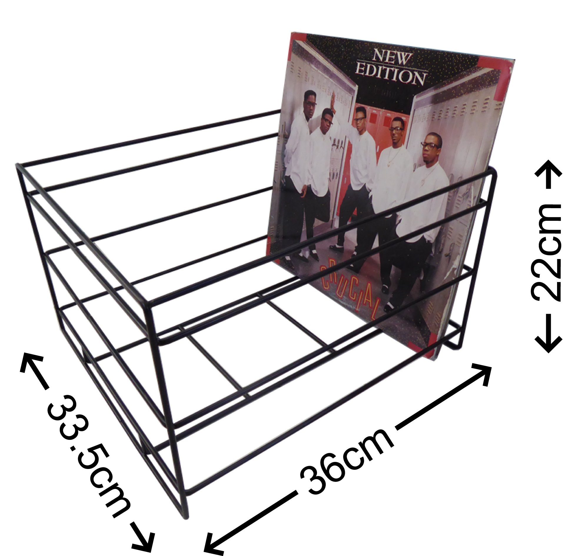 7even 12" Schallplatten Gitter Mesh Box schwarz 36 x 33 x 22cm Plattenspieler