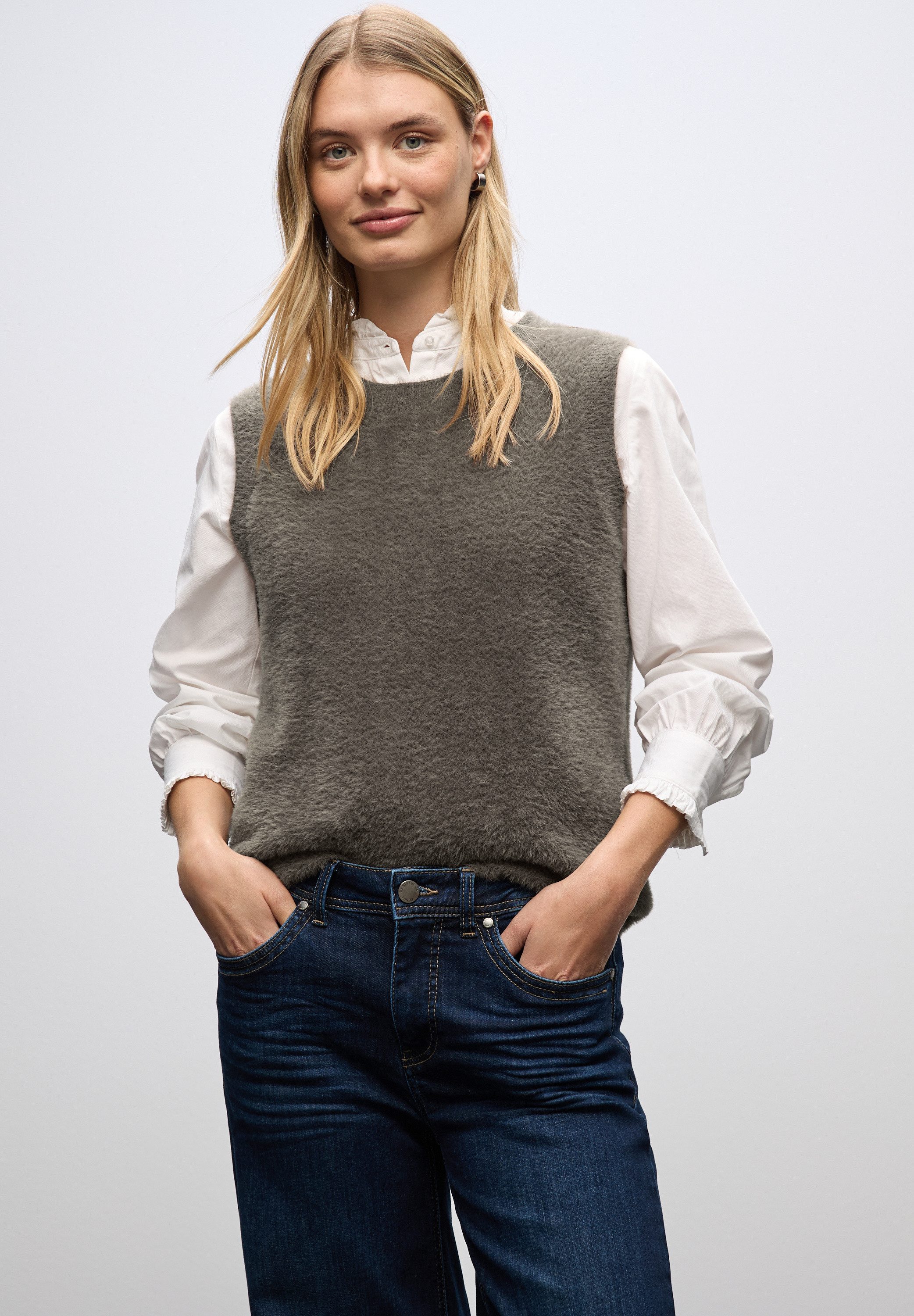 STREET ONE З коротким рукавом aus kuschelig weicher Qualität, Regular Fit