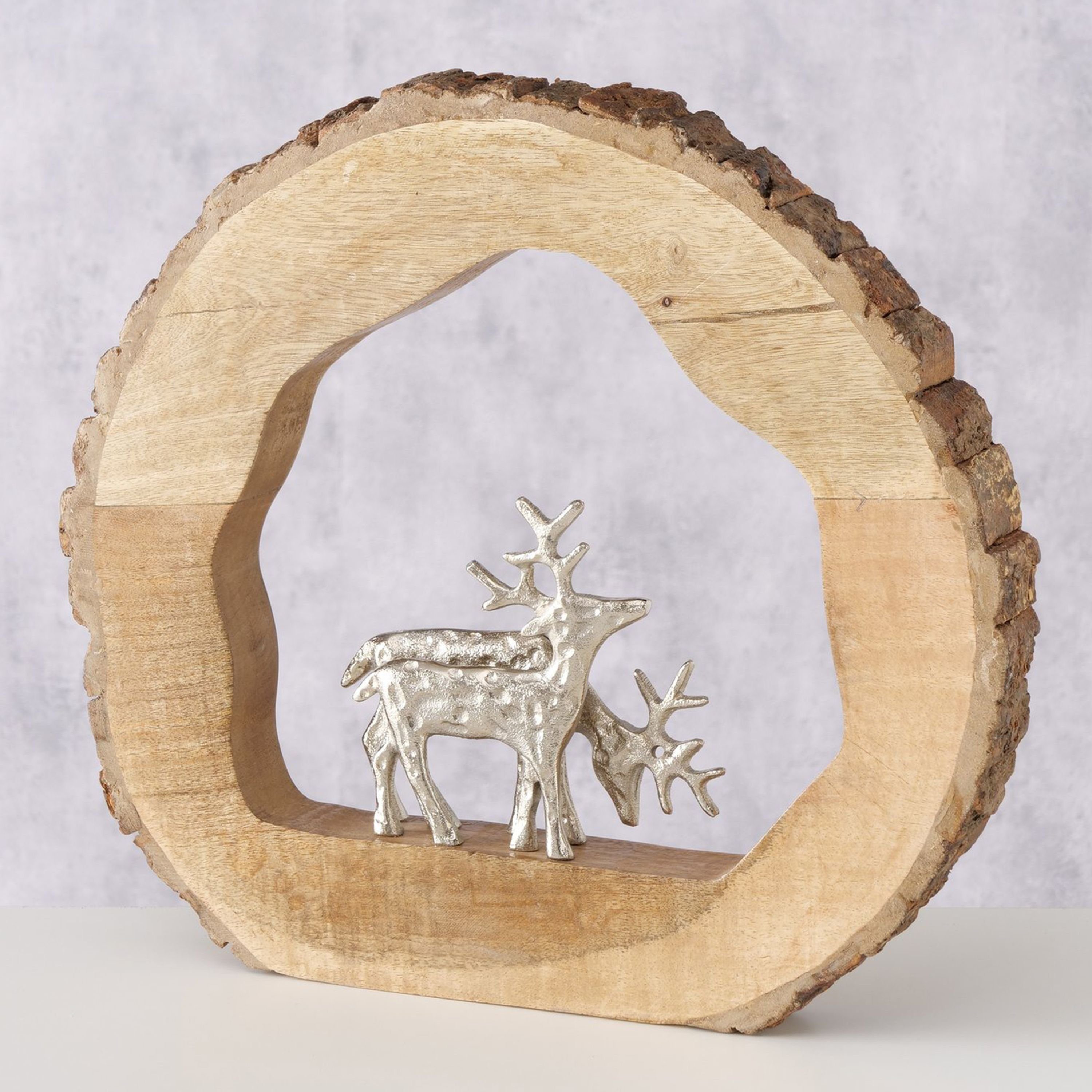BOLTZE Dekofigur B. Deko Aufsteller Conaldi aus Mango Holz mit Hirsch-Dekor - 2024671