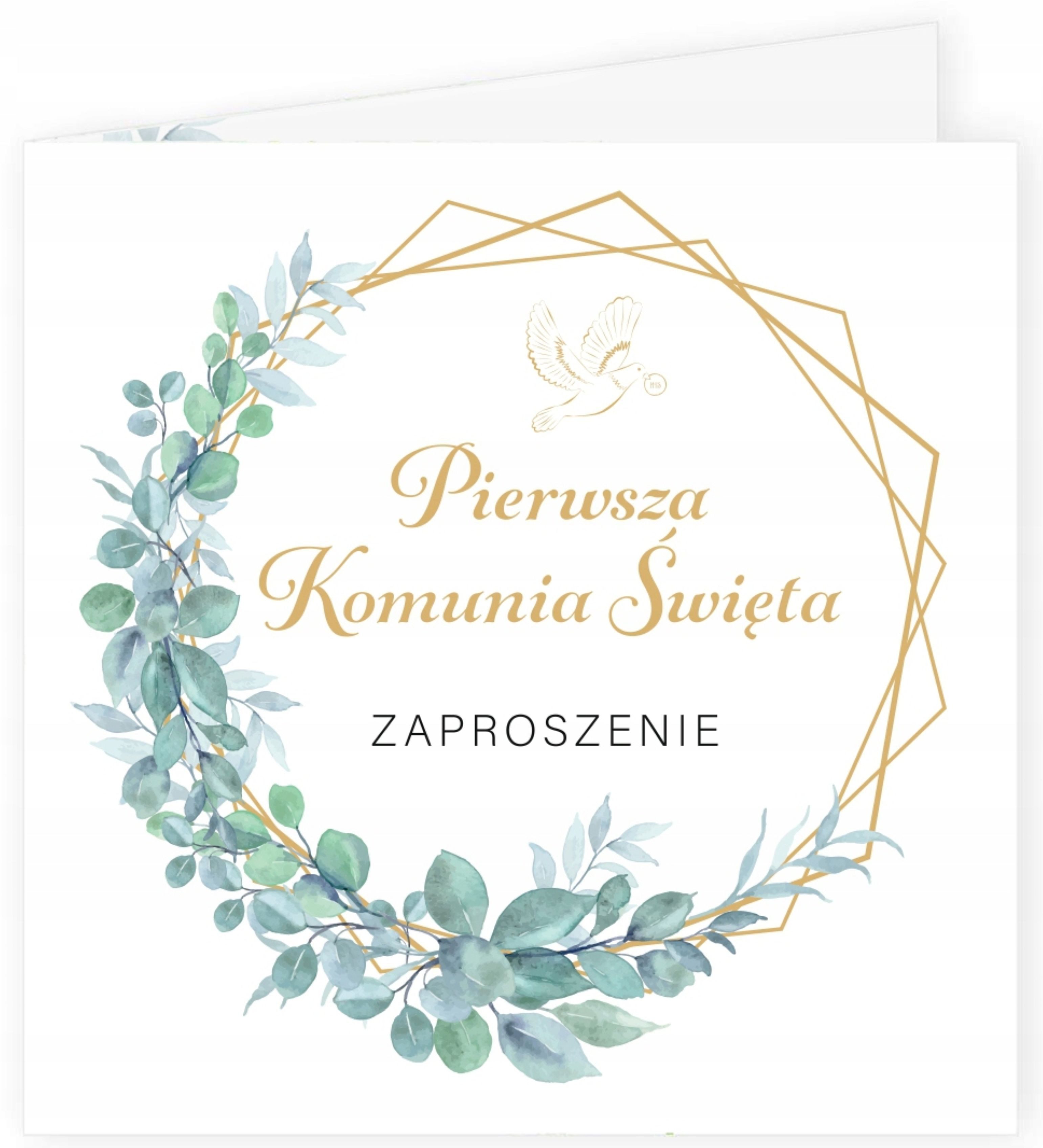 PartyPro Kommunionskarte Elegante Kommunionseinladungen im Boho-Stil mit Eukalyptus