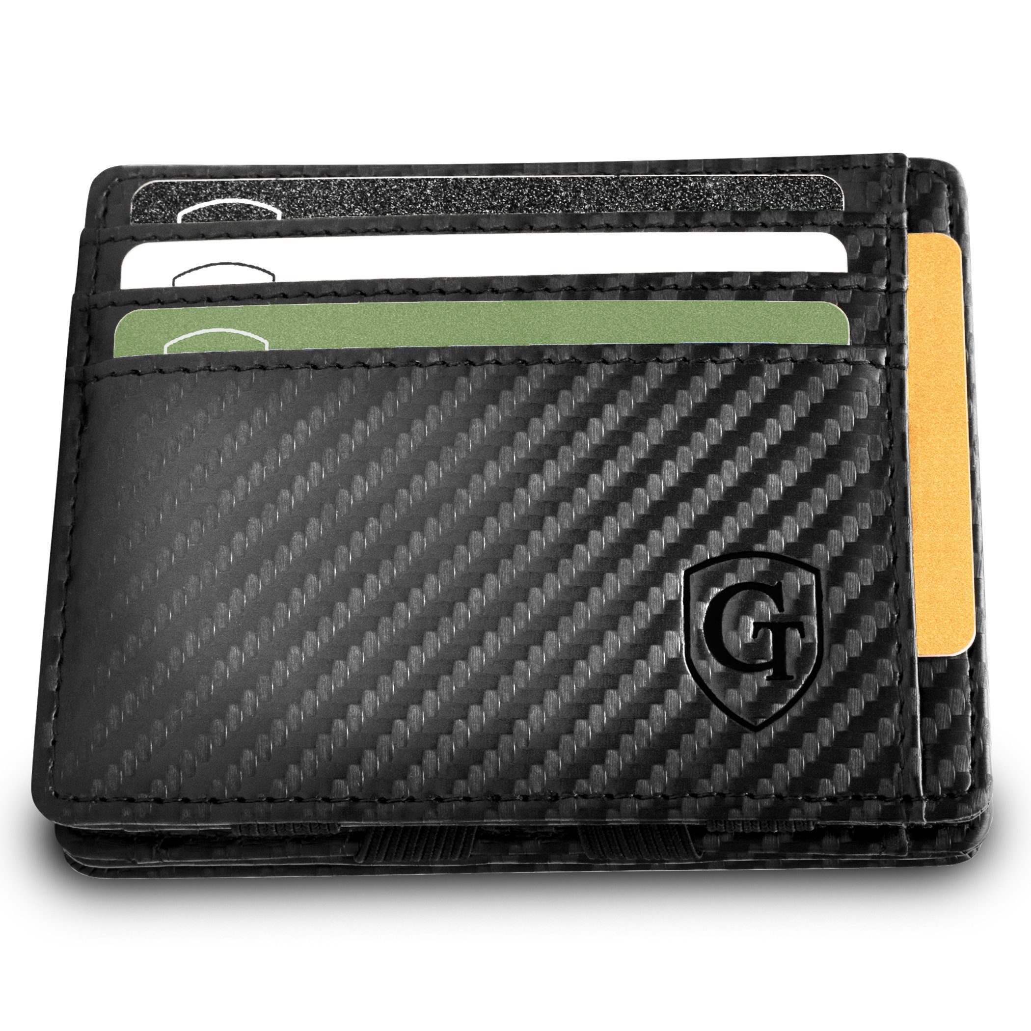 GenTo Accessoires Geldbörse VEGAS - kompaktes Münzfach, Magic Wallet mit 9  Kartenfächern und TÜV-getesteter RFID/NFC-Schutz