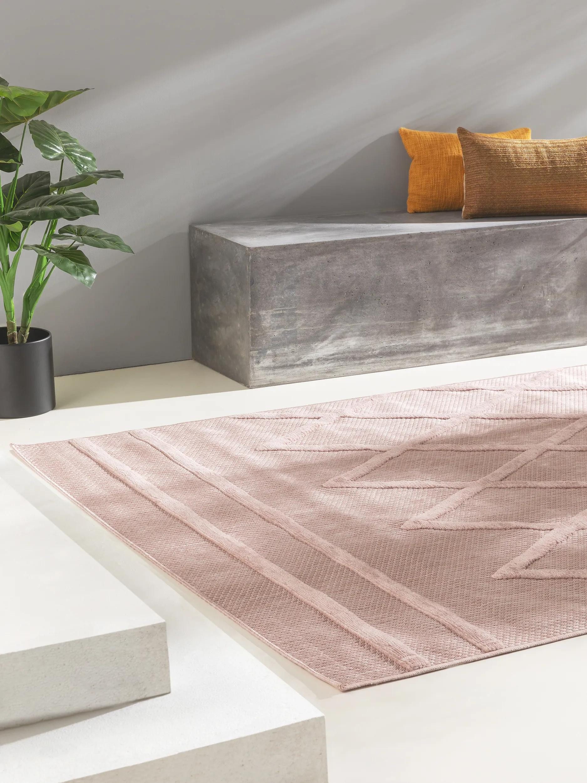 benuta Outdoorteppich Bonte, rechteckig, Höhe: 5 mm, Teppich Wohnzimmer, Schlafzimmer, Esszimmer, Flur, Kunstfaser, Cozy