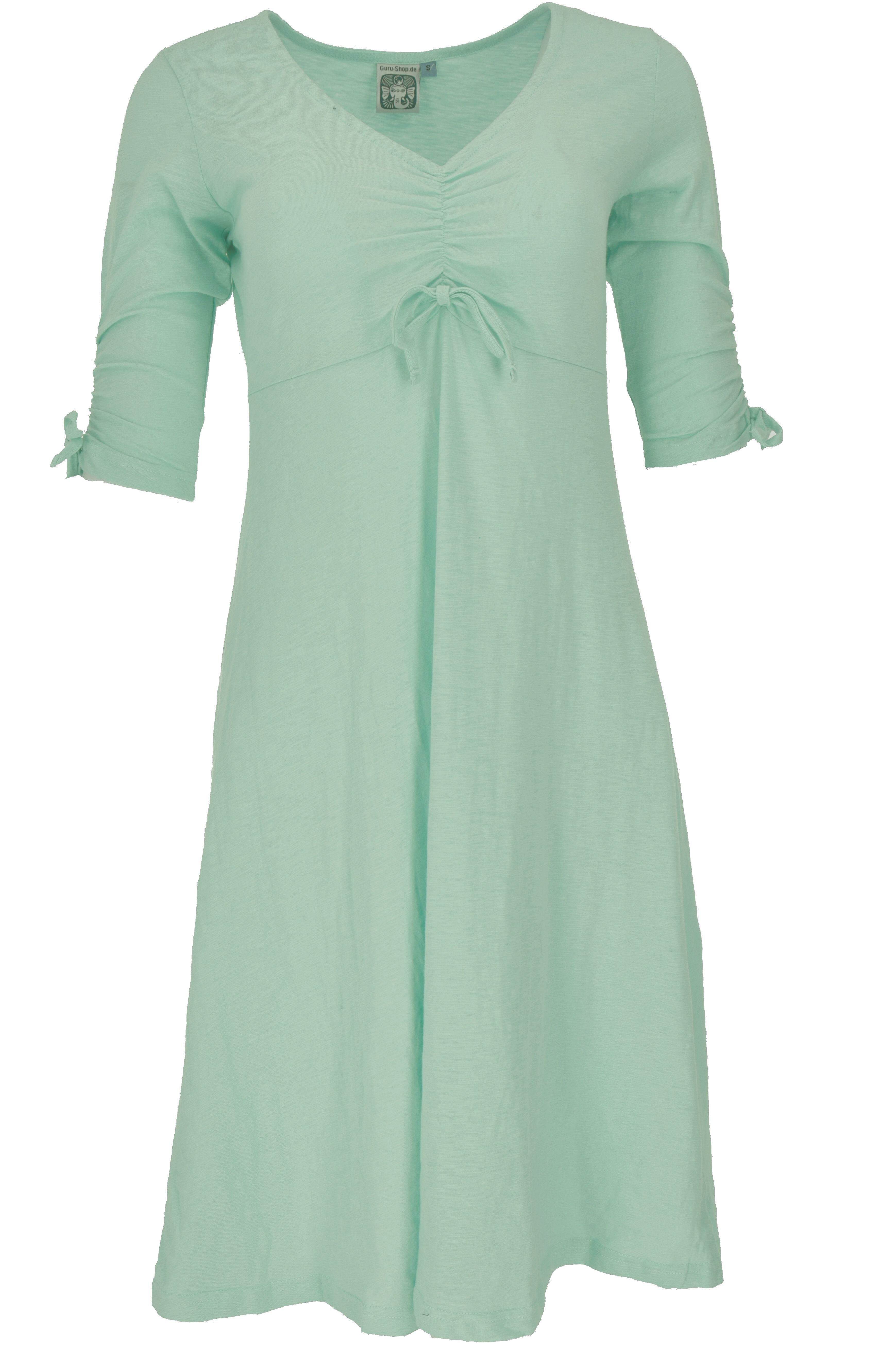 Guru-Shop Midikleid Midikleid aus Bio-Baumwolle, Basic Kleid.. alternative Bekleidung