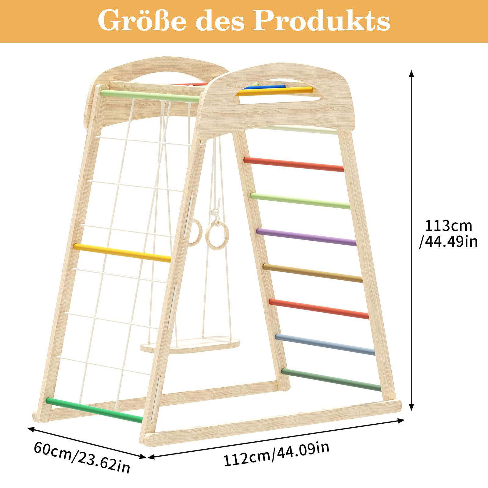 TWSOUL Klettergerüst Klettergerüst mit Schaukel,Leiter,Kletternetz,Ringe, K günstig online kaufen