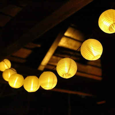 Salcar LED-Lichterkette »6m/10m LED Lichterkette Lampions mit Batterie, 30er/40er LED Laternen Lichter - Warmweiß«