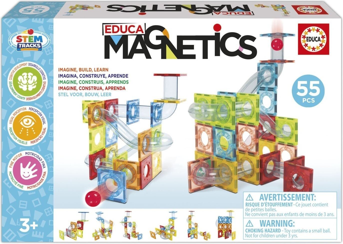 Educa Experimentierkasten Educa Magnetkit Magnetics STEM Kugelband 55 Stück