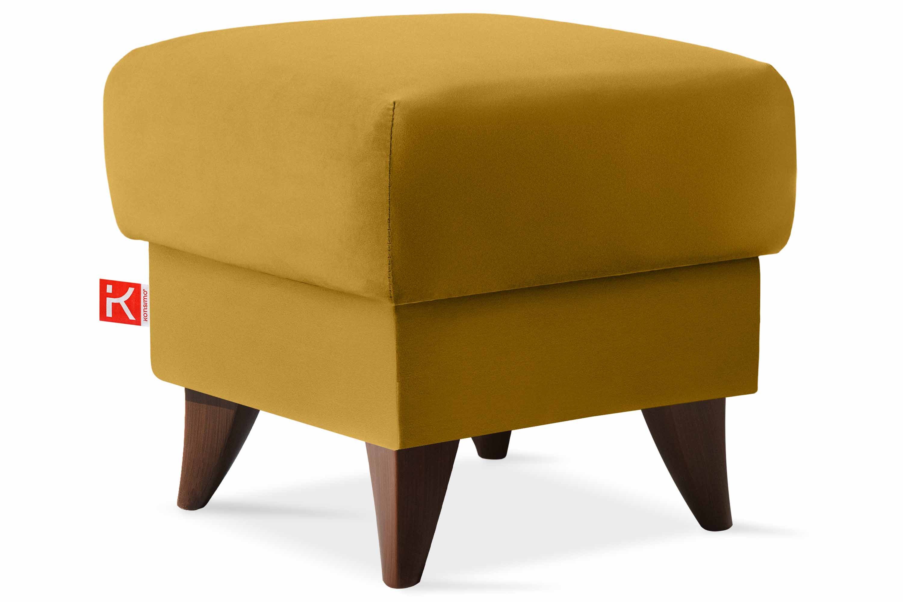 KONSIMO® Fußhocker Sitzhocker mit Stauraum GUSTAVO, hergestellt in der EU, handgefertigt, braun Füße, Polsterhocker, Elegant