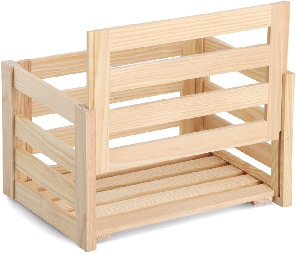 Zeller Present Aufbewahrungsbox 'Leisten', Kiefer, natürliches Holz, vielseitig, Stecksystem