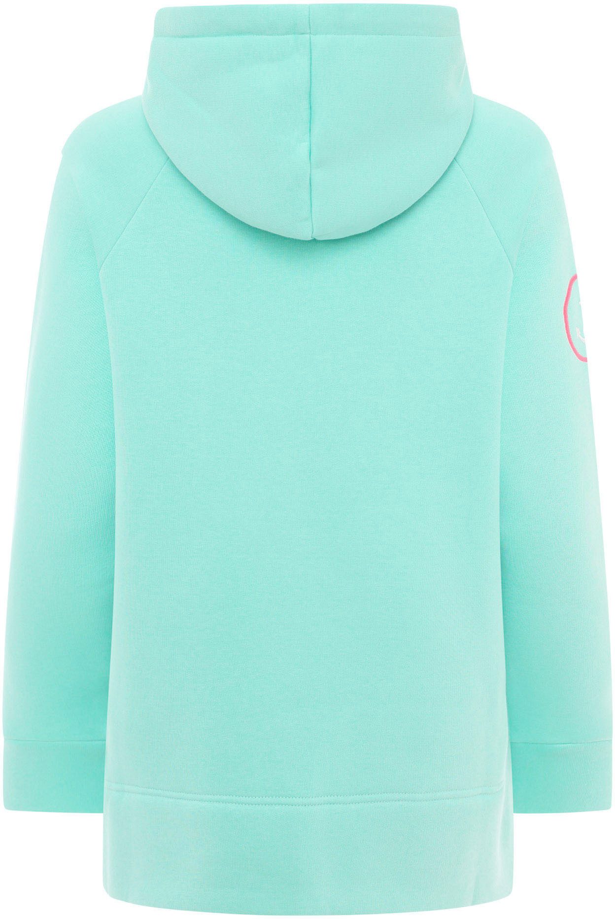 Zwillingsherz Hoodie Meer Strand Küste mit Kapuze, Pailletten-Schriftzug und aufgesticktem Anker-Motiv