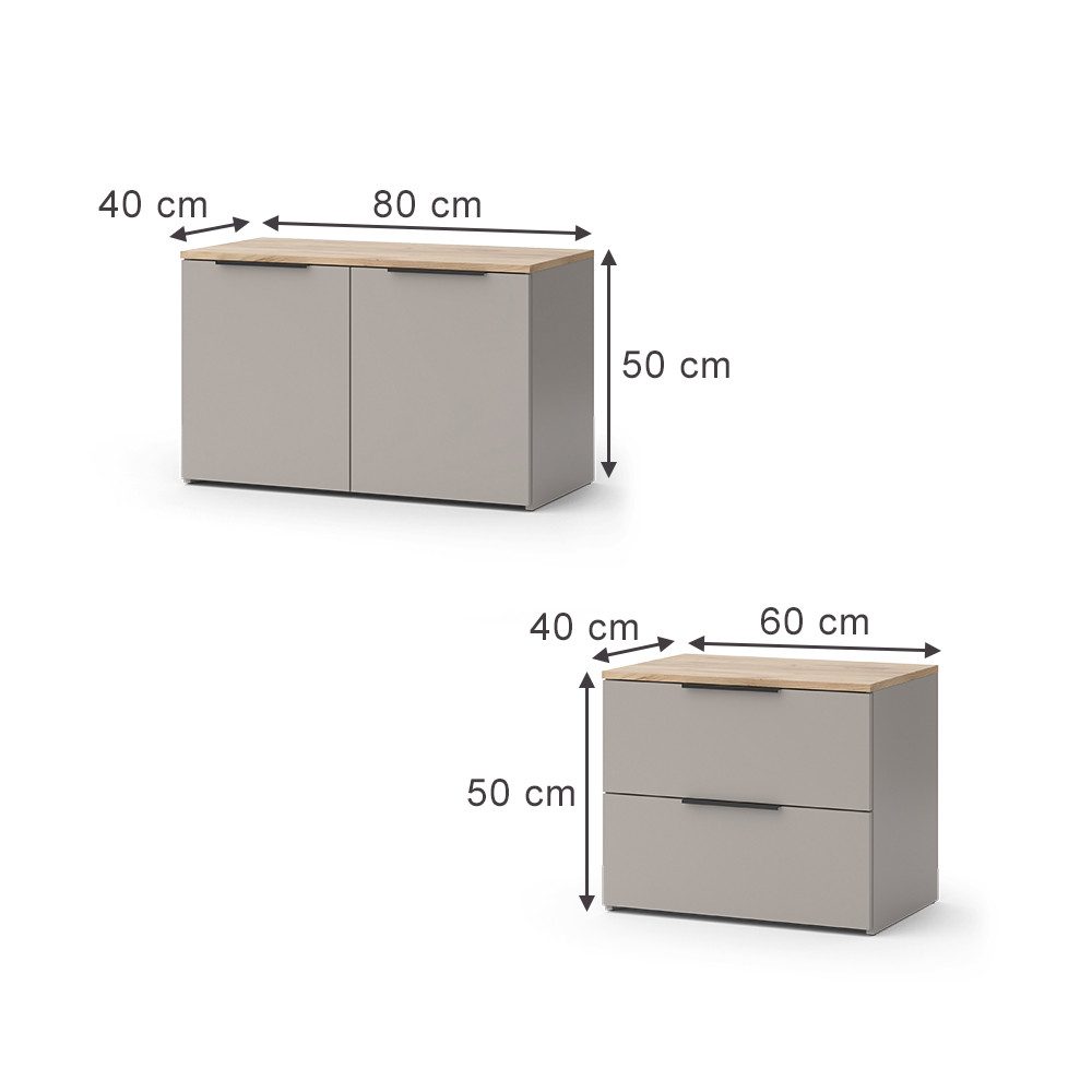 Vicco Wohnwand Wido, Greige/Sonoma, 3 Teile günstig online kaufen