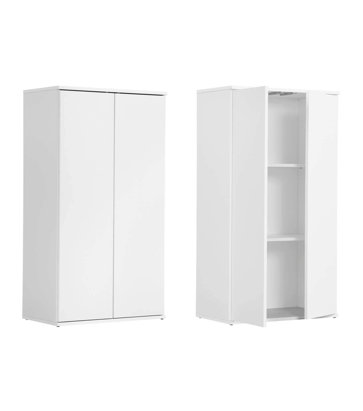 mokebo Mehrzweckschrank Der Schlanke (60x110 cm, mit 2 Einlegeböden) mit Spiegeltüren, Schrank oder Garderobenschrank mit Spiegel, Schwarz