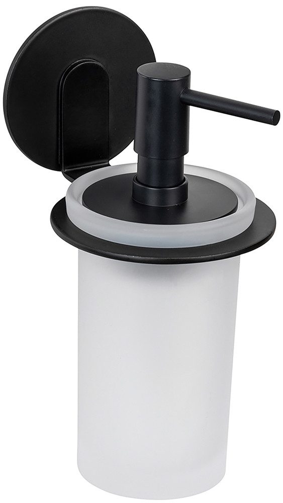 WENKO Seifenspender Turbo-Loc® Modell Bivio, Befestigen ohne Bohren, Aluminium-Halterung, 150 ml