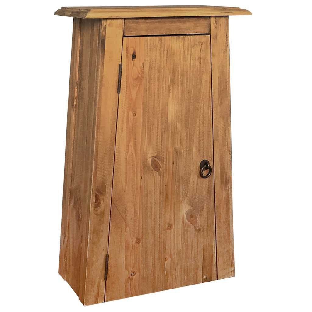 furnicato Wandhängeschrank Wandschrank aus massivem Kiefernholz 42x23x70 cm in Naturfarbe, 1-tlg., Badregal im Vintage-Stil mit Ablage und Stauraum für das Badezimmer
