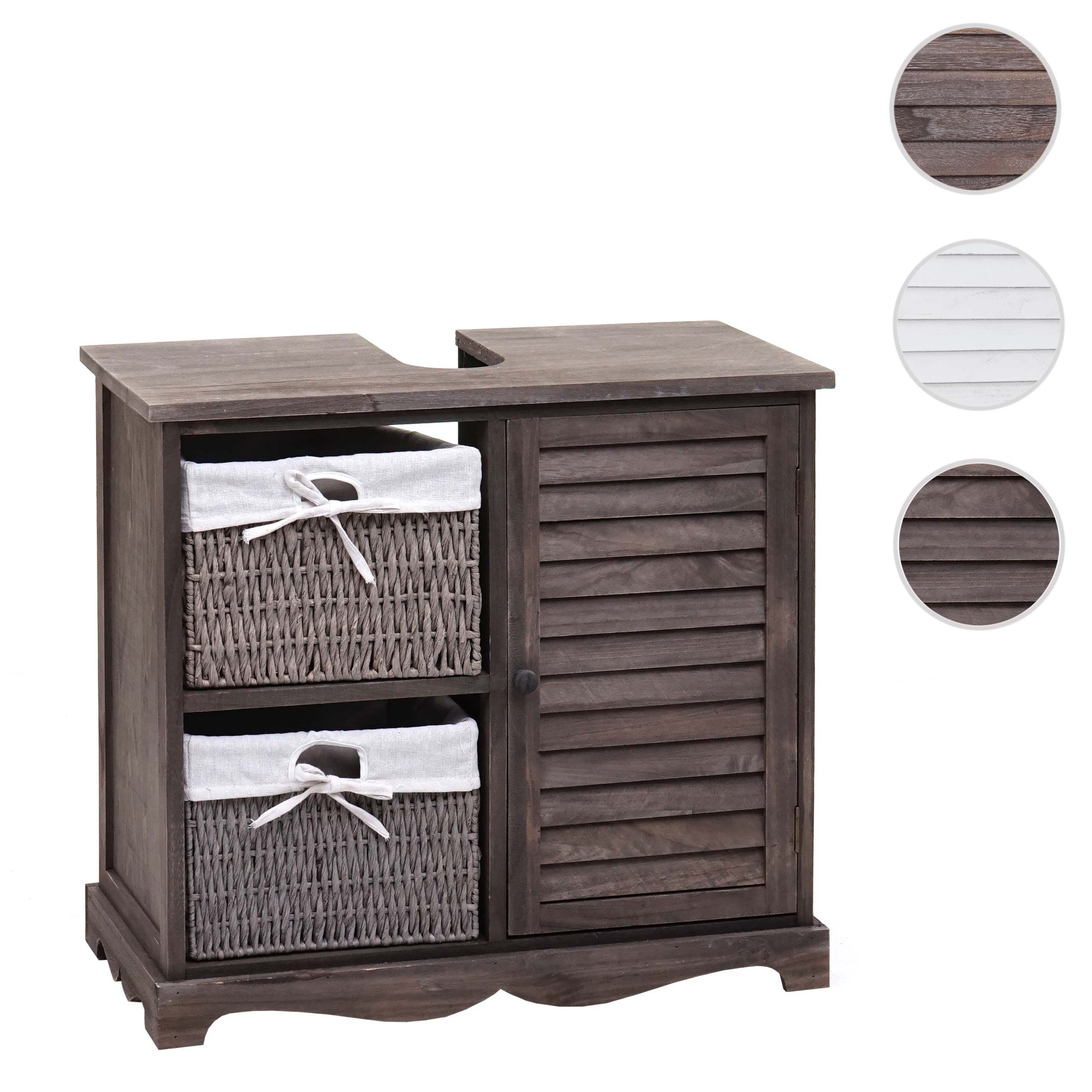 MCW Waschbeckenunterschrank MCW-H20 Inkl. Siphon-Aussparung, Magnetischer Türverschluss