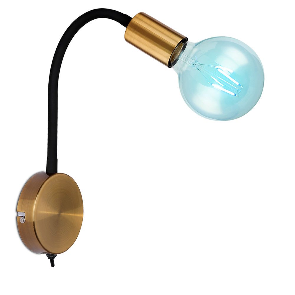 GLOBO LIGHTING LED Wandleuchte, Leuchtmittel inklusive, Warmweiß, Farbwechsel, LED Wandleuchte RGB Farbwechsler Flexo Wandlampe dimmbar goldfarben
