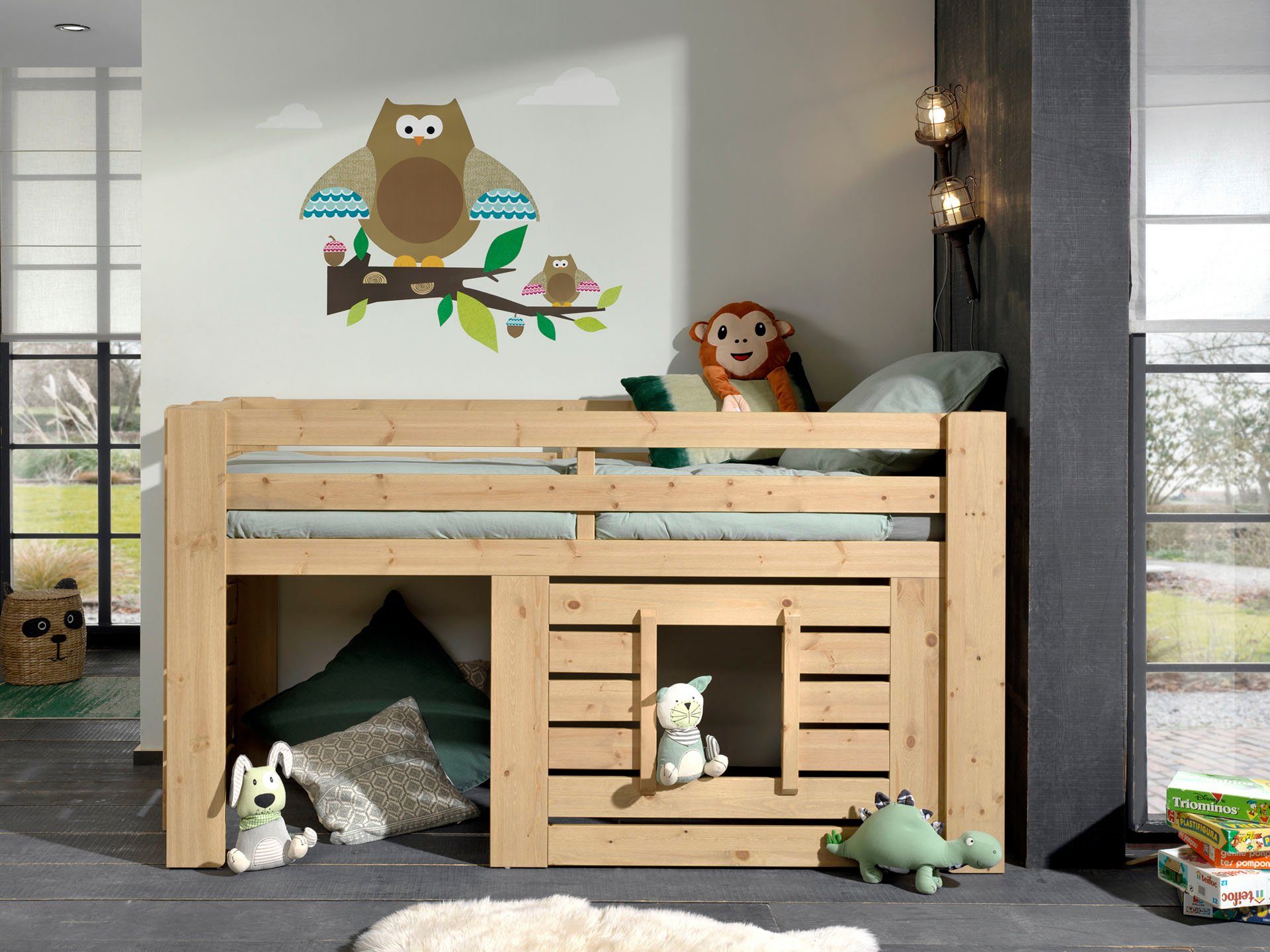 Kinderbett Jugendbett, Hausbett Vipack Oliver,