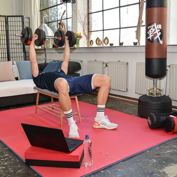 eyepower Bodenmatte 4 Profi Kampfsportmatten mit Rand -63x63x2cm Matte, XL Judomatte für Zuhause