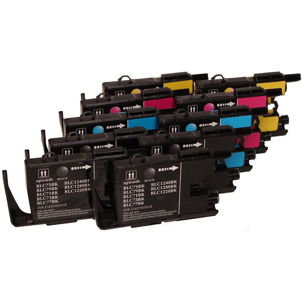 ABC Tintenpatrone (Kompatibles Set 10x Druckerpatrone für Brother LC-1220 LC-1240 XL, W MFC-J625DW MFC-J6510DW MFC-J6710DW MFC-J6910DW MFC-J825DW MFC-J835DW)