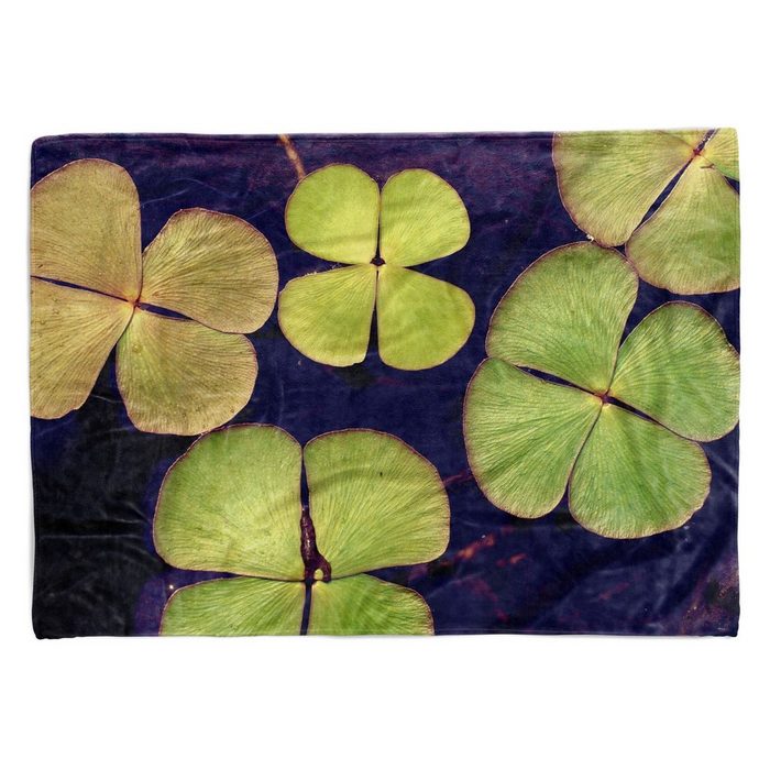 Sinus Art Handtücher Handtuch Strandhandtuch Saunatuch Kuscheldecke mit Fotomotiv Blätter im Wasser Baumwolle-Polyester-Mix (1-St) Handtuch