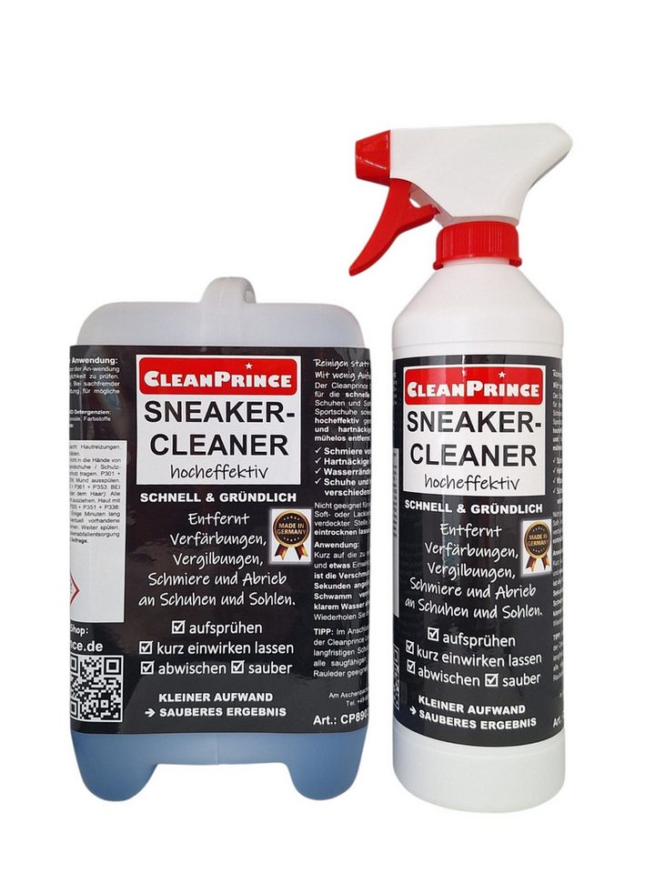 Thumbnail - CleanPrince Sneaker Cleaner Schuhreiniger flüssig, Schmiere Verfärbungen Schuhreiniger (löst Grasflecken und Abrieb von ...