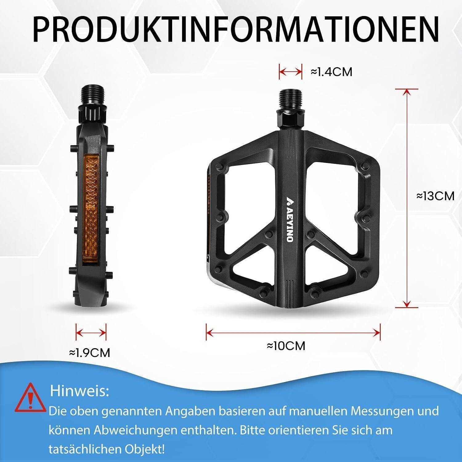 LuxusKollektion Plattformpedale Plattformpedale Nylon 9/16" Schwarz