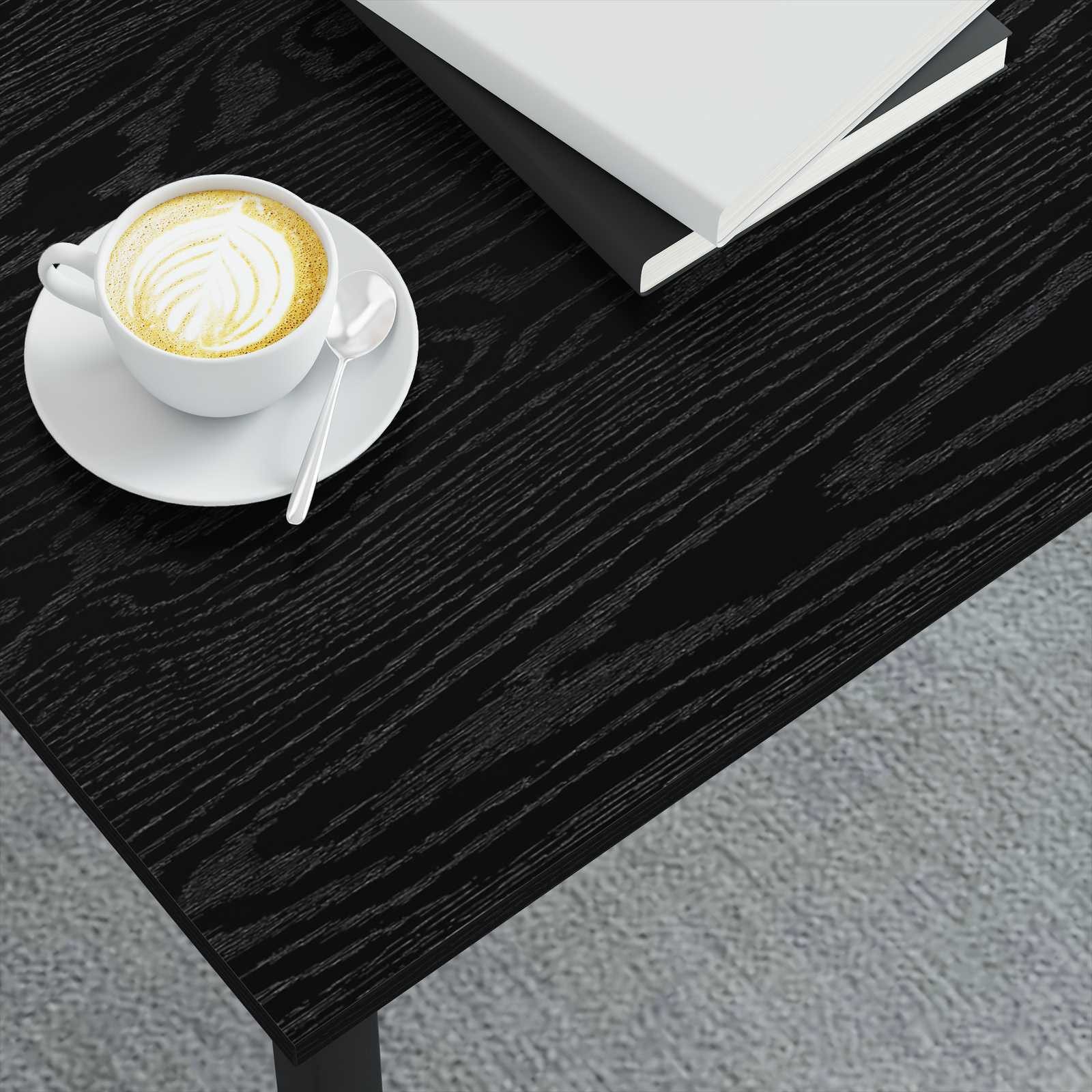 vidaXL Couchtisch Couchtisch Schwarz Eichen-Optik 100 x 100 x 45 cm Holzwerkstoff (1-St) – Bild 4 von 5
