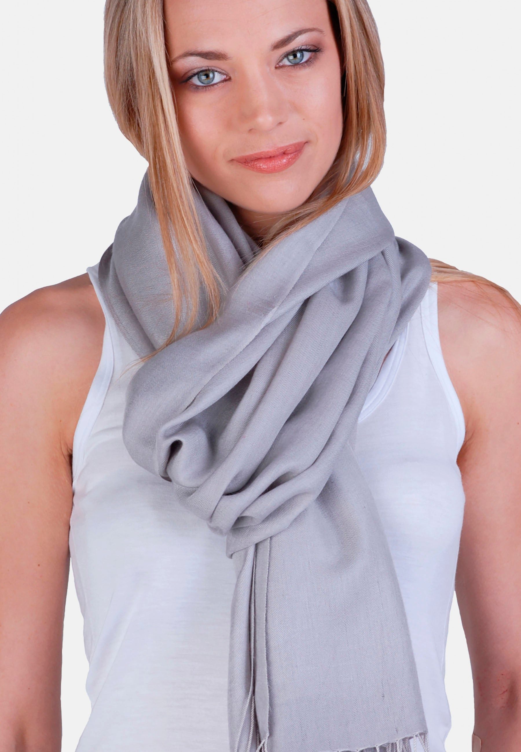 Mahogany Kaschmirschal Platin