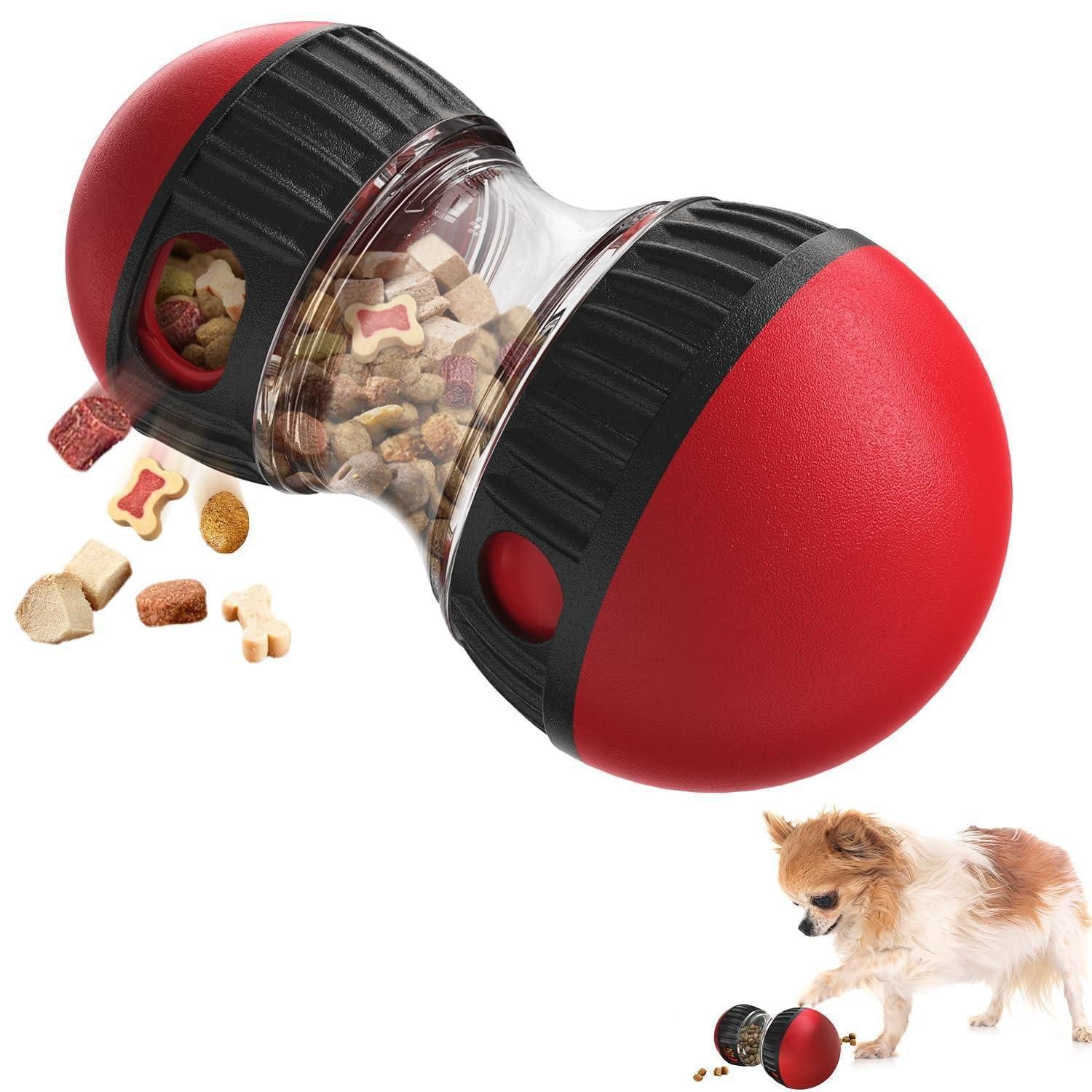 LuxusKollektion Snackball Hundespielzeug Intelligenz Futterball Rot, Kunststoff, (1-tlg)