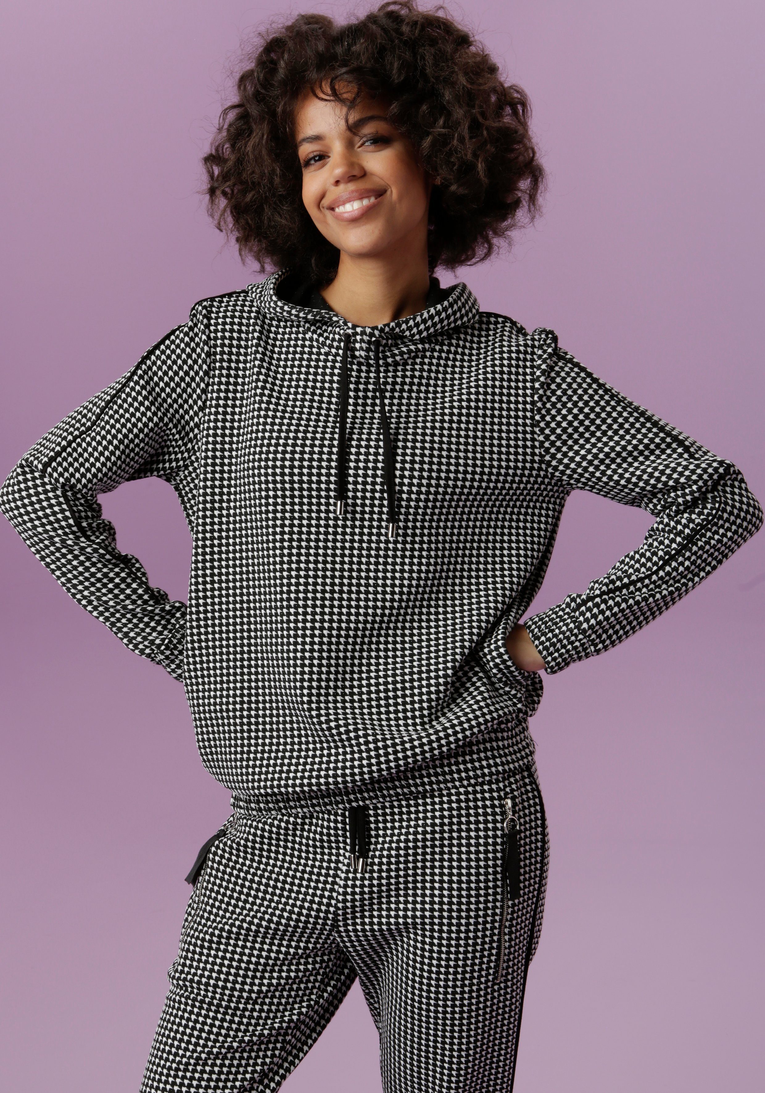 Aniston CASUAL Sweatshirt Kapuze mit Bindeband günstig online kaufen