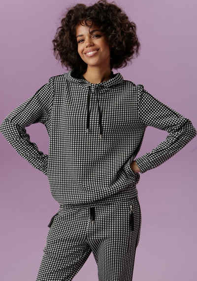 Aniston CASUAL Sweatshirt Kapuze mit Bindeband regulierbar