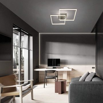 ZMH LED Deckenleuchte mit Fernbedienung Modern Quadratisch für Schlafzimmer, LED fest integriert, Dimmbar