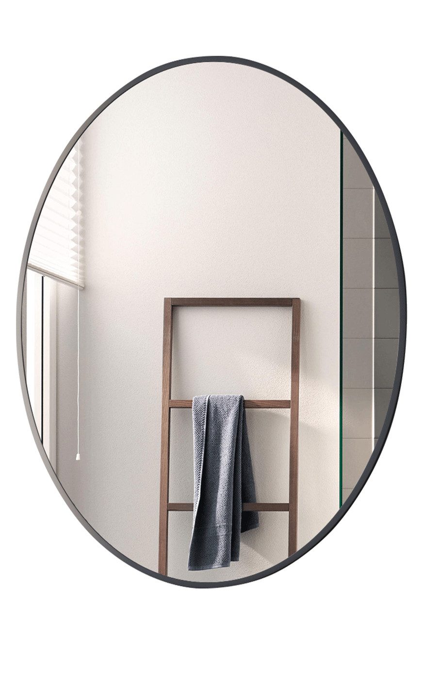 Boromal Dekospiegel Kosmetikspiegel Schwarz Flurspiegel Rund 50x70 60x80 Ov günstig online kaufen