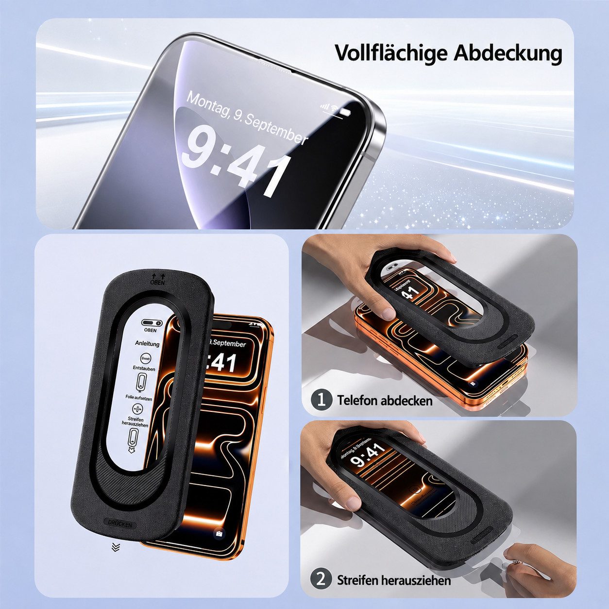 TK-Handel Displayschutzfolie panzerglas 9H Montagehilfe Schutzglas Schutzfolie Glas Folie für iPhone 12 Pro iPhone 12, Displayschutzfolie, Displayschutz, Hartgl – Bild 2 von 5