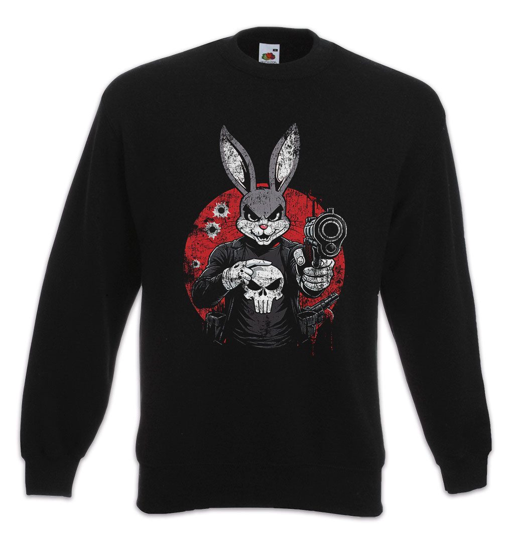 Urban Backwoods Sweatshirt Vigilante Bunny Sweatshirt Skull Logo Toon Cartoon Comic Wild Punisher (1-tlg) E. Symbol Zeichen Daffy