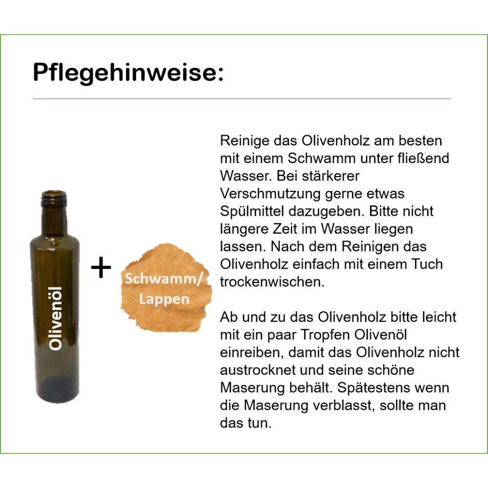 Olivenholz-erleben Kräuterschneidebrett Zwiebelbrett/Butterbrett aus Wirkung antibakterielle Olivenholz, (1-St)