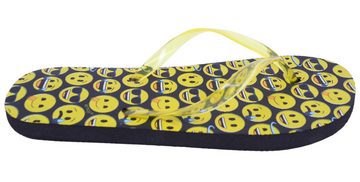 Sarcia.eu Schwarz-gelbe Flip-Flops mit Emoticons, gelbe Streifen 32-33 EU Badezehentrenner