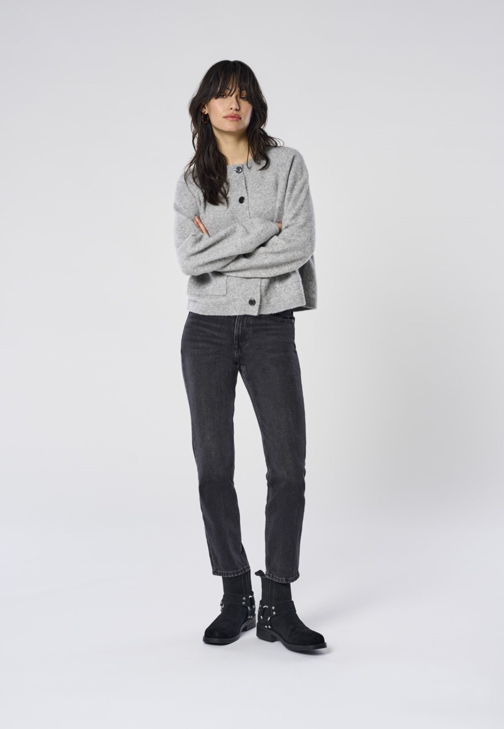 ONLY Chinos ONLEMILY HW STRAIGHT ANK DNM NAS997, Black Denim/NAS997 – Bild 3 von 5