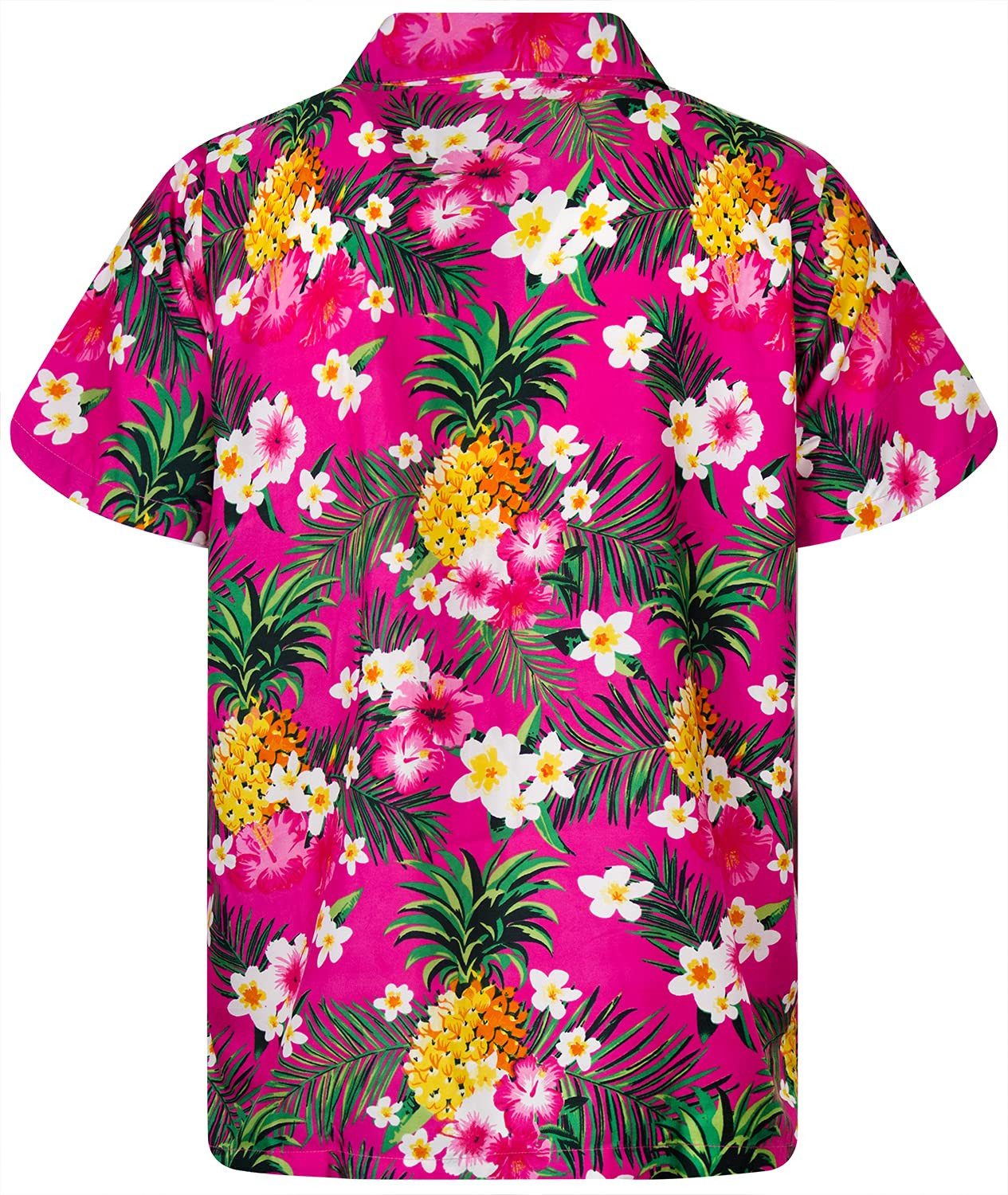 King Kameha Hawaiihemd Pineapple Flowers Kids Funky Hawaii-Hemd Kinder Kurzarm Front-Tasche