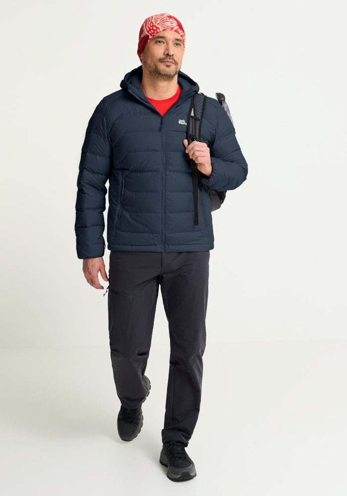Jack Wolfskin Daunenjacke WILD PASS DOWN HOODY M RDS mit Kapuze, 3-in-1-kompatibel, warm gefüttert – Bild 3 von 5