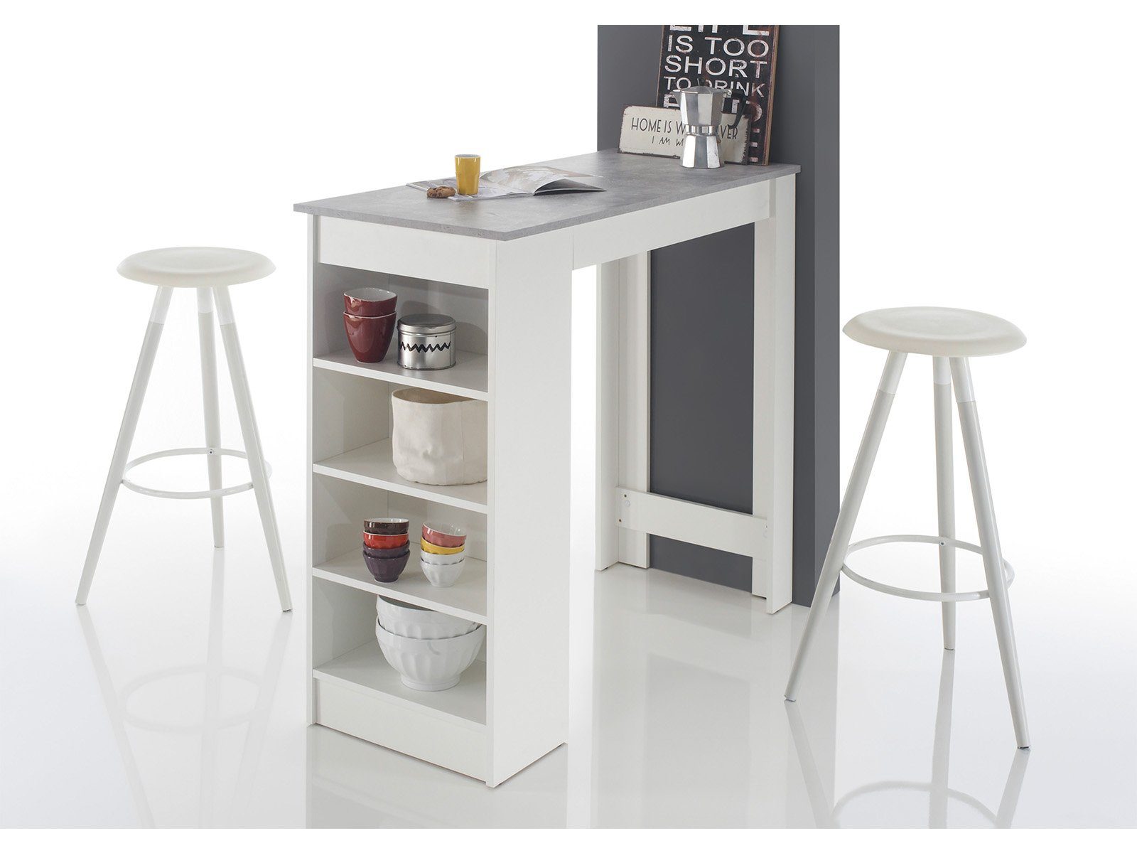 möbelando Bartisch Rosalyn, 115 x 103 x 50 cm (B/H/T)