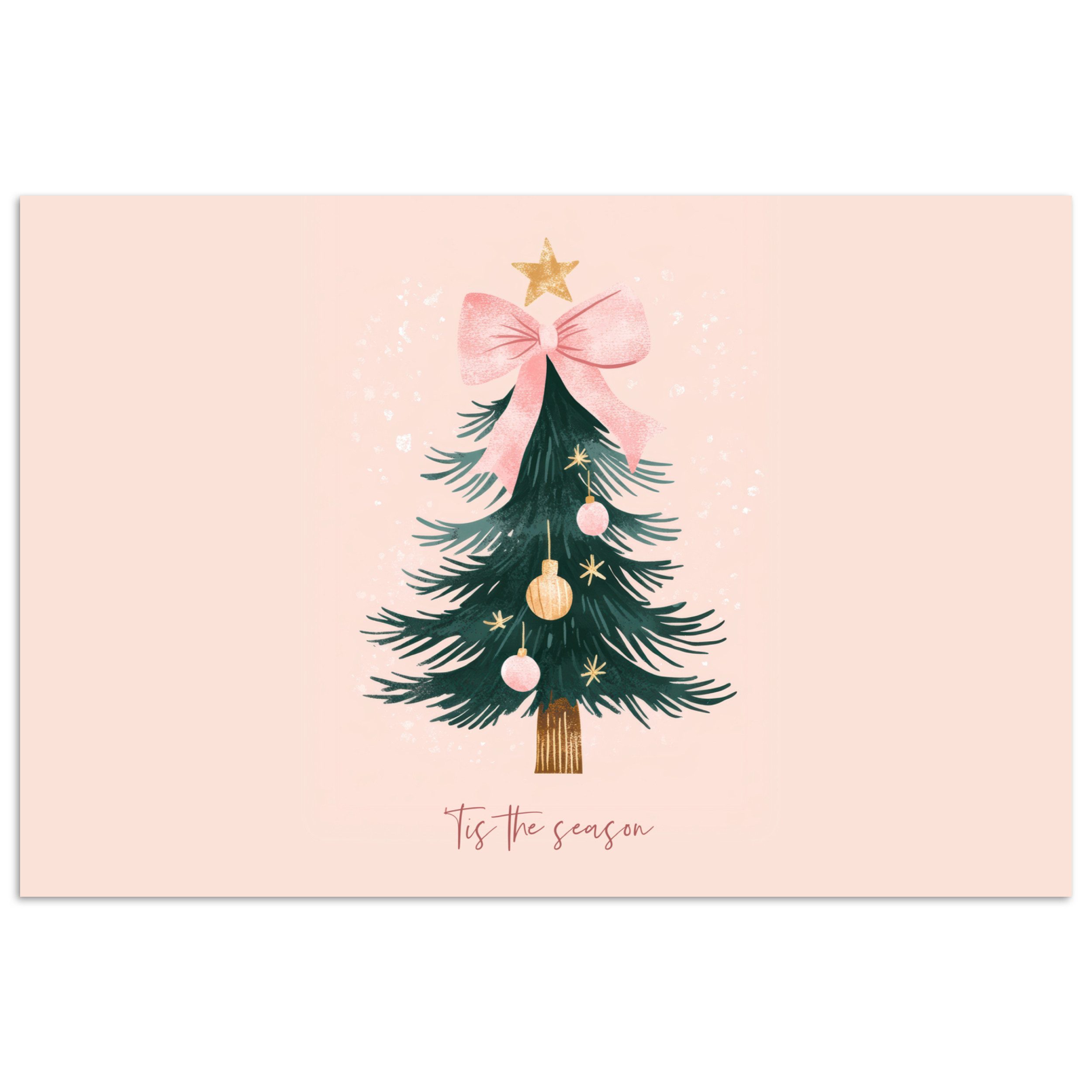 MuchoWow Poster Weihnachtszeit - Weihnachtsbaum - Rosa, (1 St), Poster ohne Rahmen, Wandbild, Wandposter, 30x20 cm