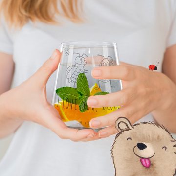 Mr. & Mrs. Panda Cocktailglas Bienen Paar - Transparent - Geschenk, Mitbringsel, Freund, Liebesgesc, Premium Glas, Laser-Gravierte Motive
