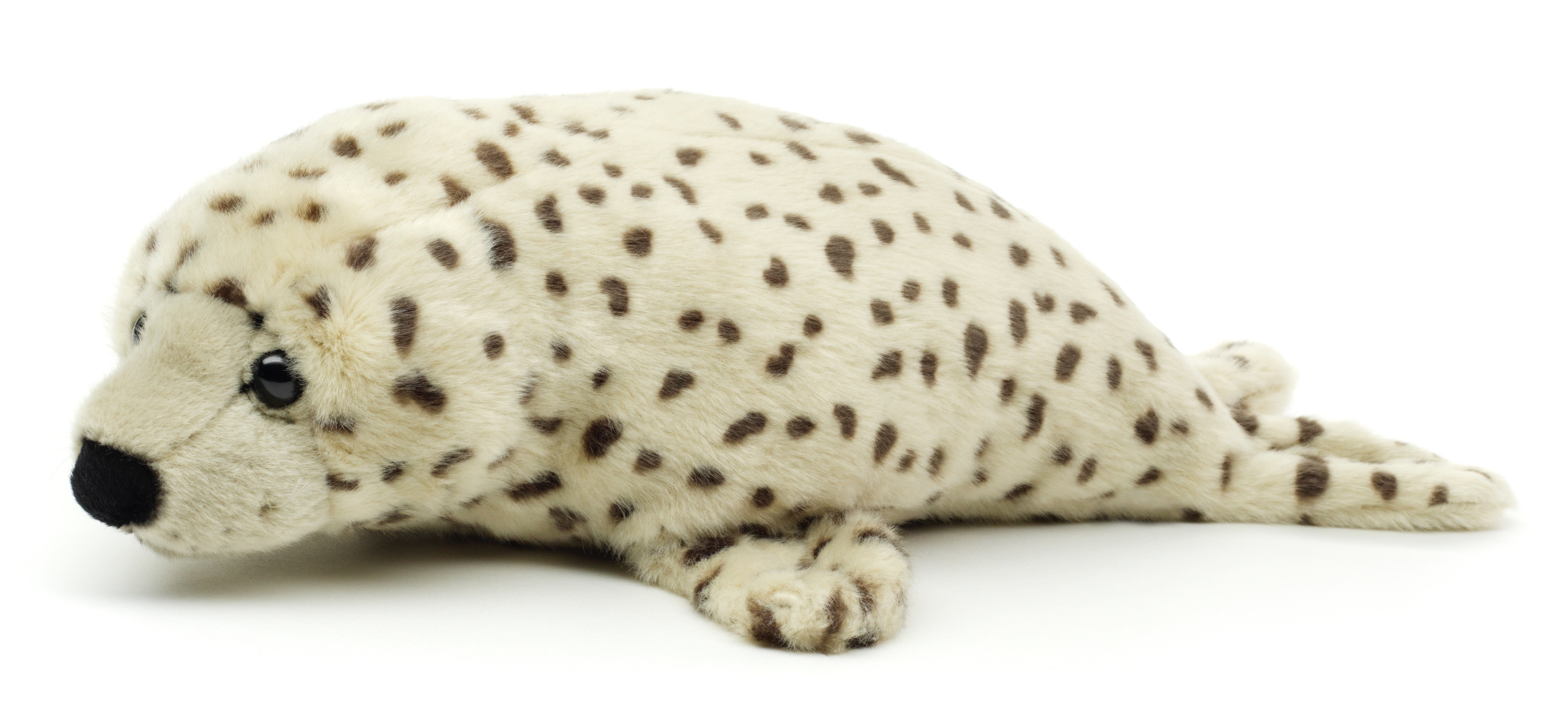 Uni-Toys Kuscheltier Seehund grau-gepunktet - verschied. Größen - Plüsch-Robbe, Plüschtier, zu 100 % recyceltes Füllmaterial