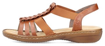 Rieker Riemchensandale, Sommerschuh, Sandalette, Keilabsatz, mit Stretchbänder