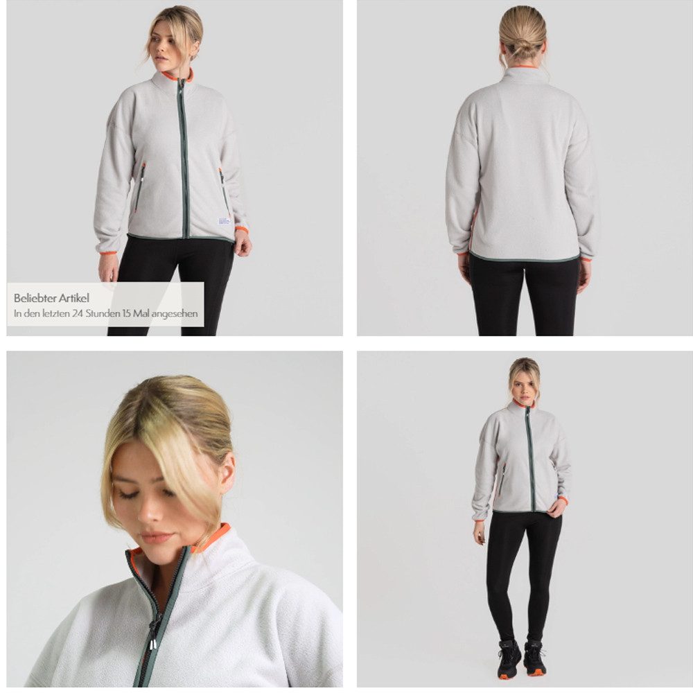 Craghoppers Trekkingjacke Craghoppers - CO2 RENU Damen Microfleece Jacke Fleecejacke, white