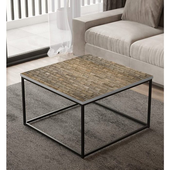 MyMaxxi Möbelfolie MyMaxxi - selbstklebende Tischfolie helle Ziegelsteine verwaschen beige kompatibel mit Ikea Lacktisch Steine Mauer Marmor Mauerziegel Möbelfolie Aufkleber - blasenfrei zu verkleben